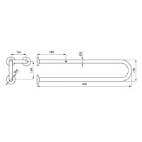 Vorschau: Abmessungen Edelstahl Stützgriff WC SLZM20 - 900mm Vorschau: Abmessungen Edelstahl Stützgriff WC SLZM20 - 900mm