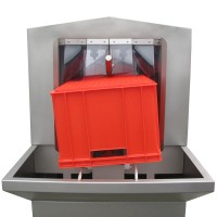 Vorschau: Edelstahl Kistenwaschanlage für Fleischkisten Vorschau: Edelstahl Kistenwaschanlage für Fleischkisten