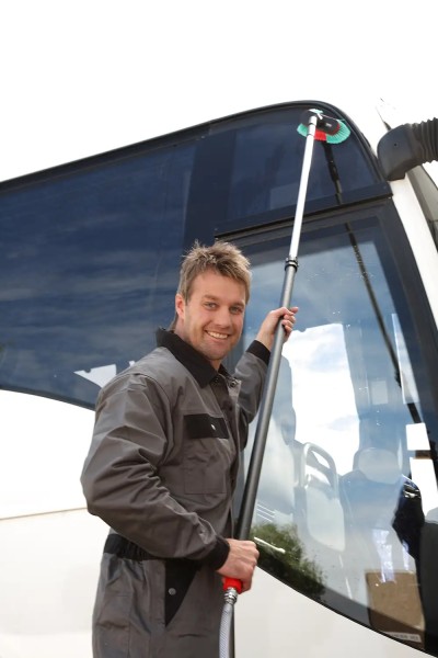 Vikan Autowaschbürste mit Drehgelenk und Wasserdurchlauf, 250 mm, weich/gesplisst