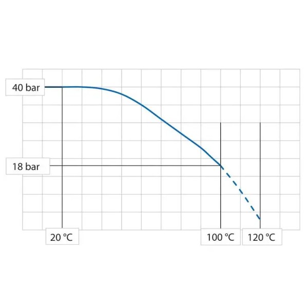 Lebensmittelschlauch PUReClean365+ 100 - Druckdiagramm