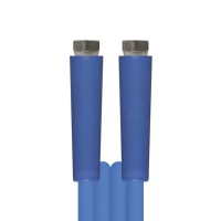 Vorschau: PVC Lebensmittelschlauch PUReClean365+ 100 DN12 blau mit DKR Edelstahl Armaturen Vorschau: PVC Lebensmittelschlauch PUReClean365+ 100 DN12 blau mit DKR Edelstahl Armaturen