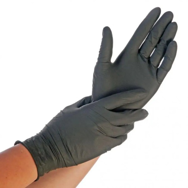 Nitril Einmalhandschuhe puderfrei, 200 Stück, CAT3 - schwarz