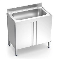 Vorschau: Edelstahl Topfspülschrank 100x70 cm oder 120x70 cm - Flügeltüren Vorschau: Edelstahl Topfspülschrank 100x70 cm oder 120x70 cm - Flügeltüren