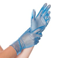 Vinyl Einmalhandschuhe Ideal puderfrei blau Vinyl Einmalhandschuhe Ideal puderfrei blau