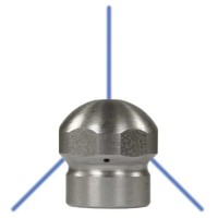 Edelstahl Rohreinigungsdüsedüse mit Frontbohrung und 3 Strahlen nach Hinten, 1/8'' IG, 250 bar Edelstahl Rohreinigungsdüsedüse mit Frontbohrung und 3 Strahlen nach Hinten, 1/8'' IG, 250 bar