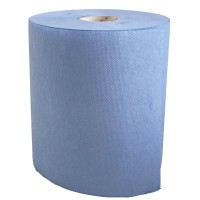 Recycling-Papierhandtuch Rolle 1-lagig, blau, 6 Rollen